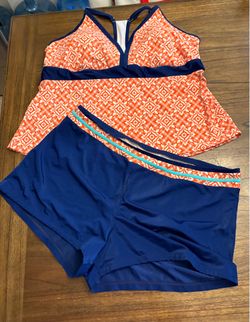 Two piece tankini swimsuit 3X 24W