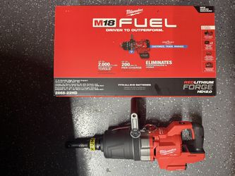 Milwaukee Fuel M18 1” Impact Kit With 2 12.0 Forge Batteries, Rapid Charger, Bag And Extension. (2868-22HD)