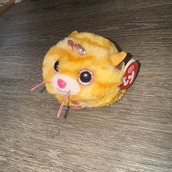 Ty Beanie Baby Tabitha Orange Pink Cat Stuffed Animal 