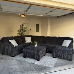 Large Charcoal Gray Sectional Couch