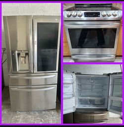 Lg Refrigerator & slide in stove