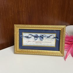 Valentine Days Gold Framed Friendship Quote Art