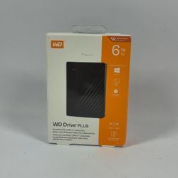 New Western Digital WD Portable WD Drive Plus 6TB USB-C to USB-A HDD HBCEJAA
