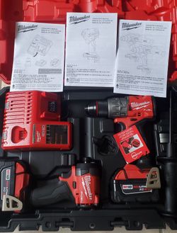 New Milwaukee Drill, Impact, Batteries and Charger Set