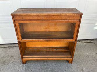 Vintage 1920s Lawyer Solid Wood Barrister Bookcase Shelves 34x12x35h Antique