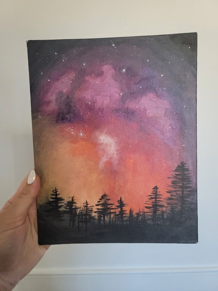 Forest Night Sky Painting