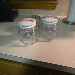 Merry christmas food jars