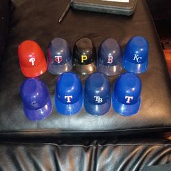 9 MLB Mini Batting Helmets
