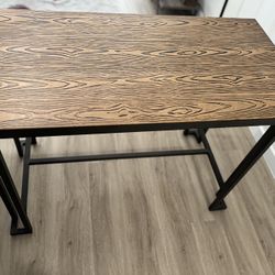 Roman Industrial Counter Table in Antique and Brown by LumiSource