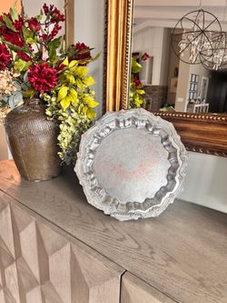 Vintage Silver-Plated Decorative Serving Tray