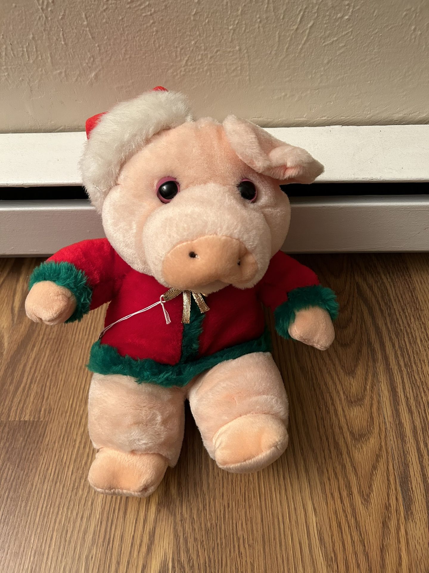 Cute Christmas Pig With Santa Hat