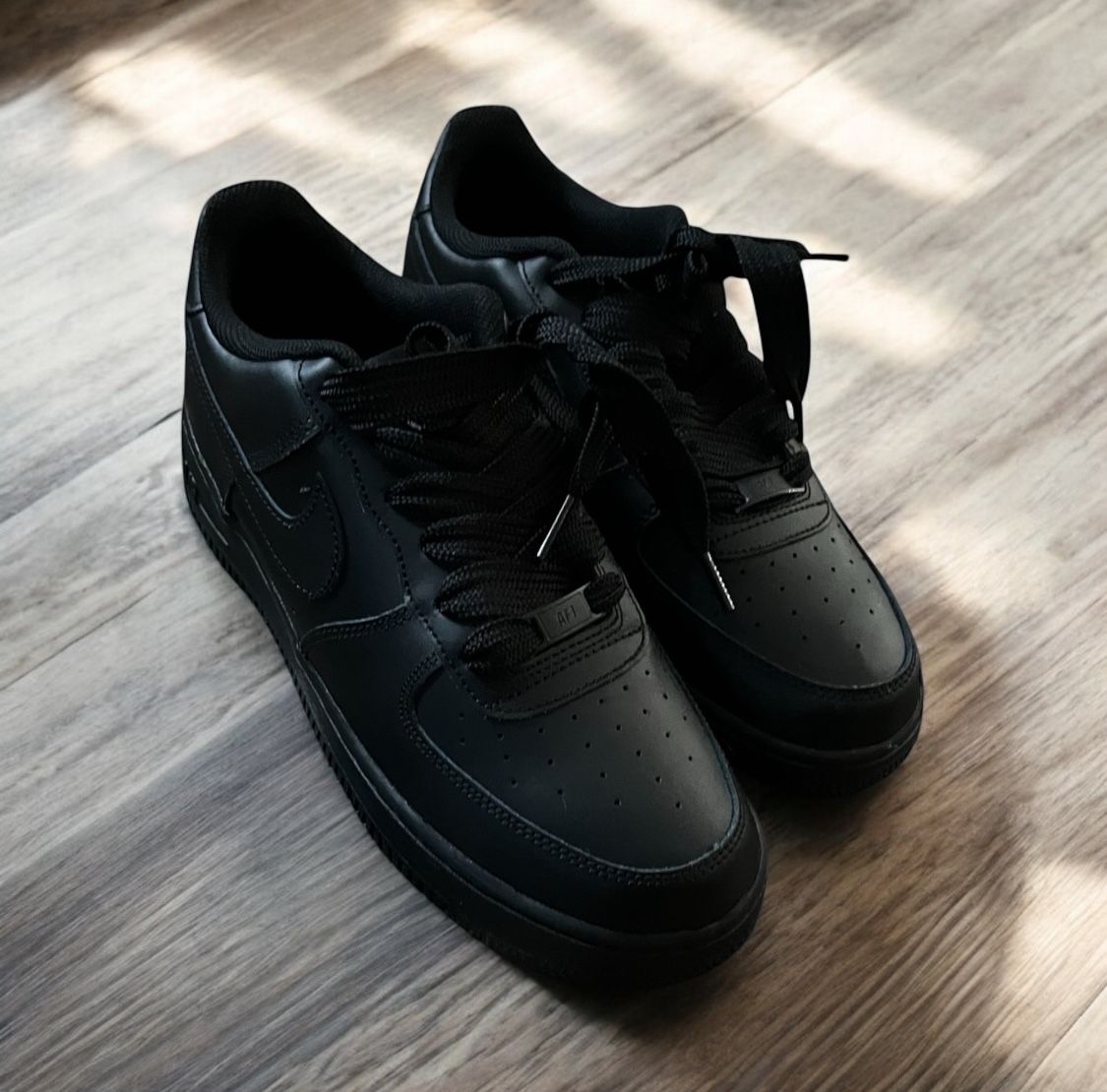 Air Forces Blacked Out W/ Phat Laces