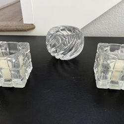 Cut Glass Candle Holders