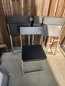 Black Folding Chairs For Sale In Manteca  $10 Each