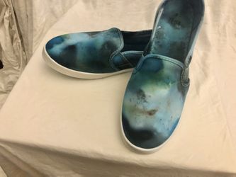 Blue Tie Dye Women's Sz 8 Slip On Shoes