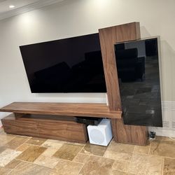Walnut And Black Laquer Wood Tv Stand Brand New In Box Special Order VIG Furniture 