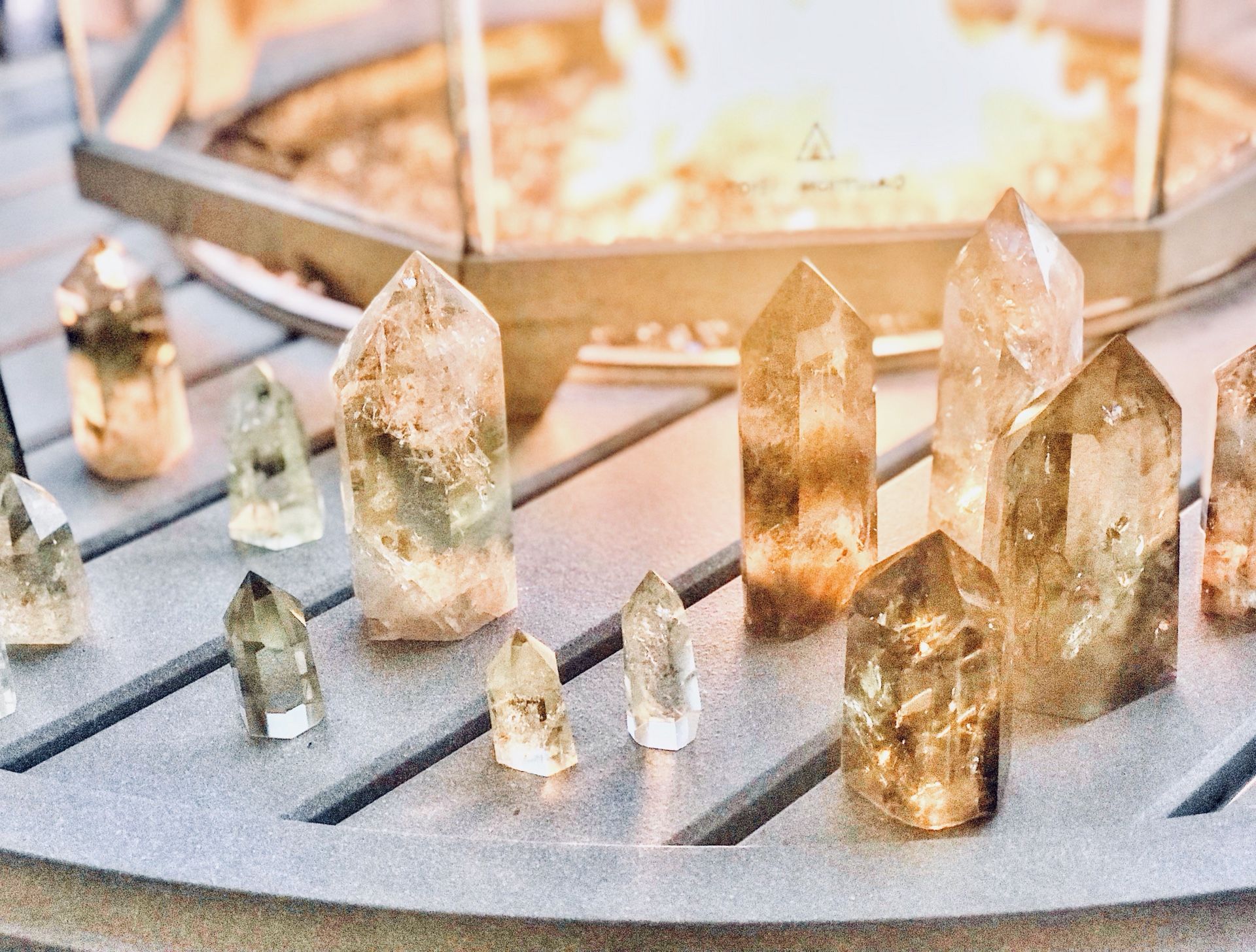 Natural and smoky citrine Pointed wands for Luck, Money, Prosperity, Abundance Healing