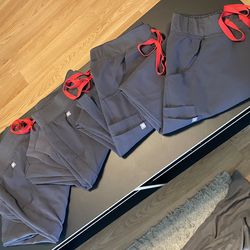 4 Pairs of Pewter FIGS Scrub Pants