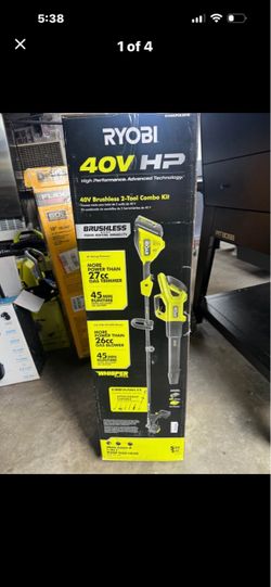 40V HP Brushless 650 CFM 160 MPH Cordless Leaf Blow and Carbon Fiber String Trimmer with Live Chat 4Ah Battery and Charger