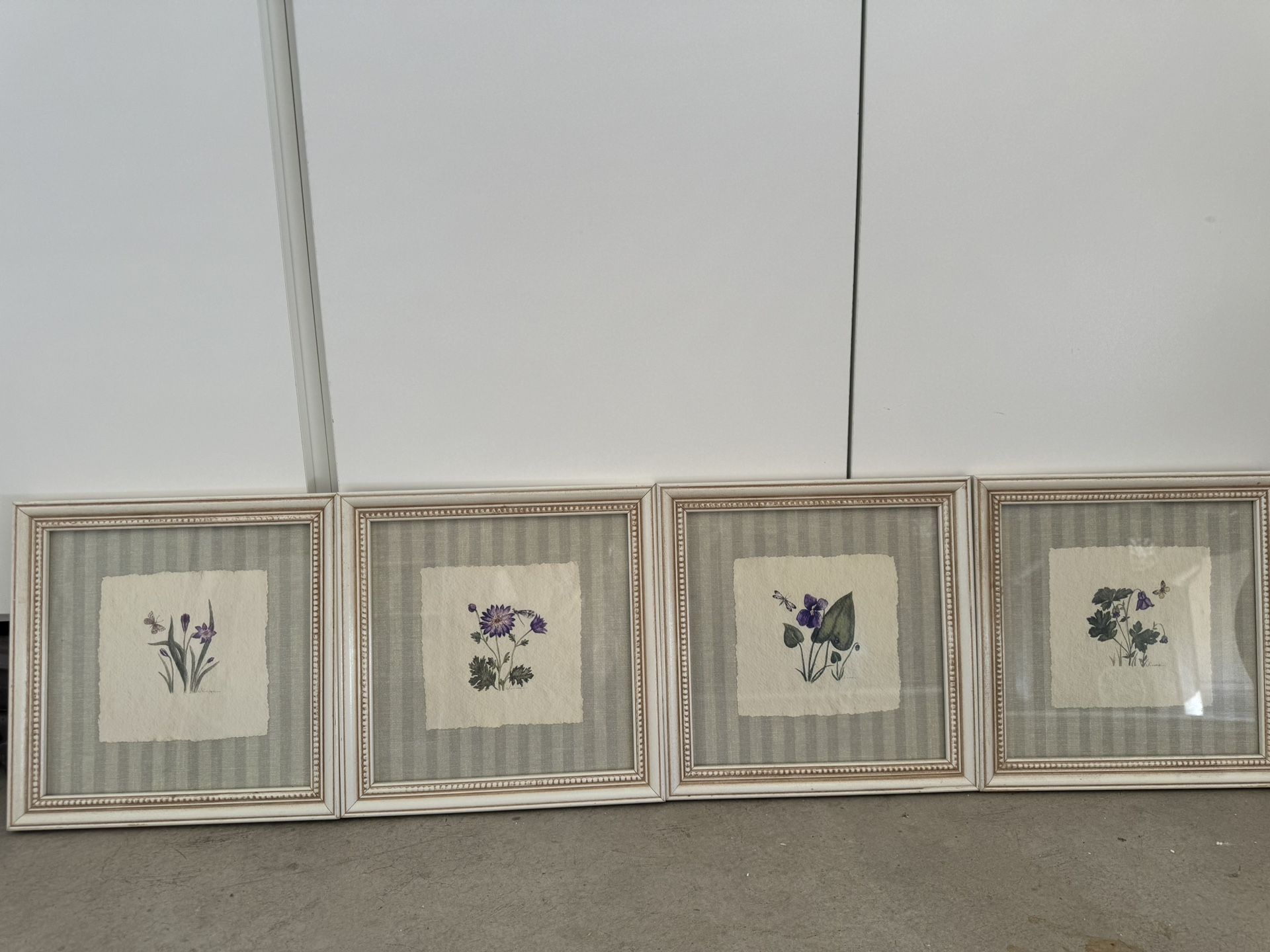 Set of 4 Floral Print Framed Wall Art Decor Gallery Botanical