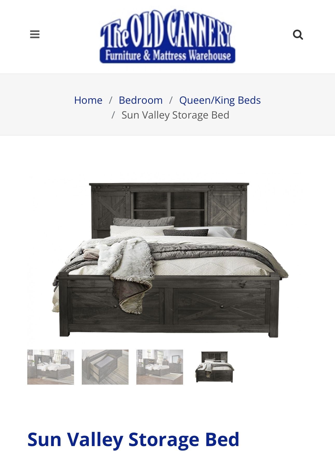 King Size farmhouse Style Bed With Storage 