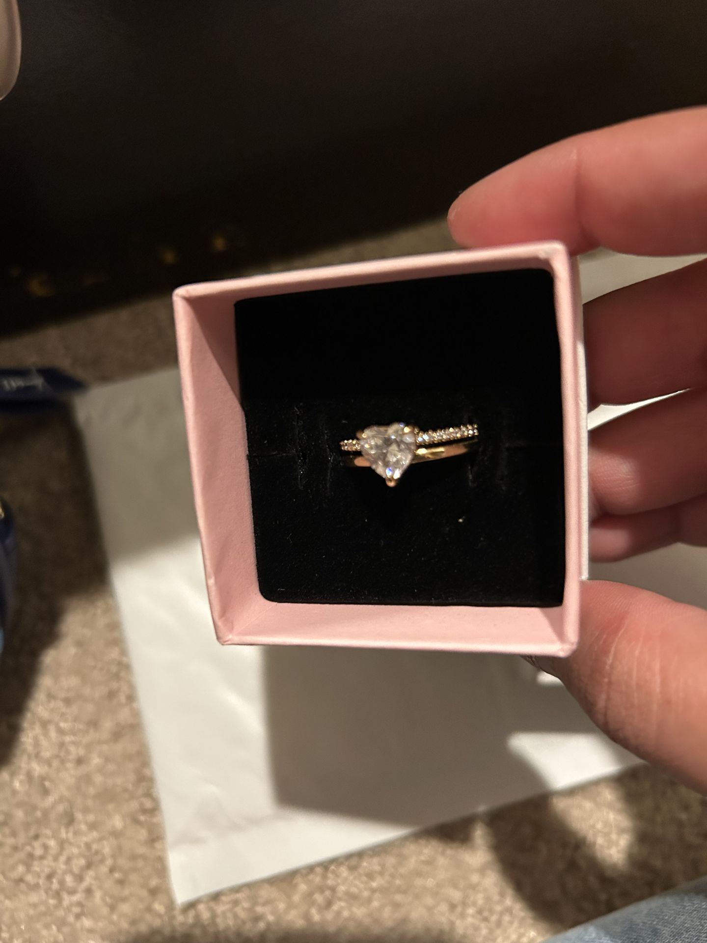 double band gold heart ring