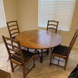 Antique Wood Kitchen Table And Chairs 