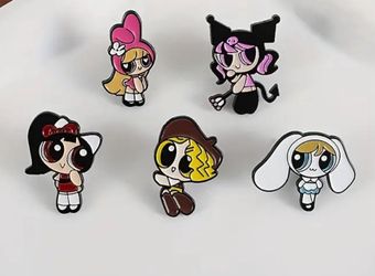 Power Puff Girls X Hello Literal Enamel Pins