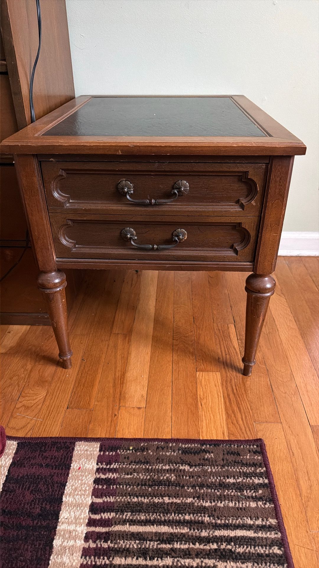 Vintage Wood End Table / Nightstand - Two Drawers. $50 - MUST GO by Thursday!