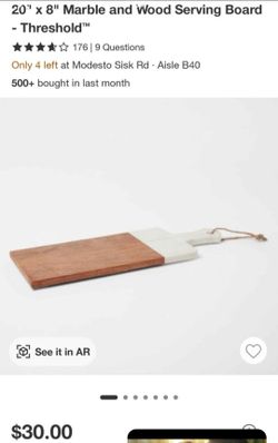 New Marble and wood serving board