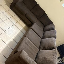 Sectional Couch Brown