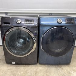 Samsung XL Capacity Washer Dryer Set Electric With Steam 