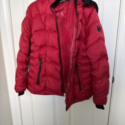 Nautica Women’s Winter Coat With Detachable.    Hood Red Size XL Water Resistant 
