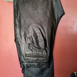 For Sale, Black Leather Pants Unisex. Size 32 Or 33 ? Really Cool. $25 OBO