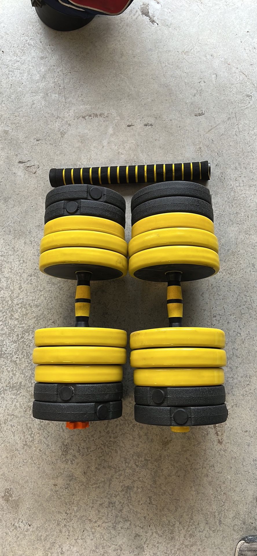 45lb Adjustable Dumbbells With Connecting Bar 90lbs Total