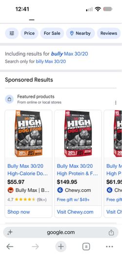 Bully max dog food 30/20