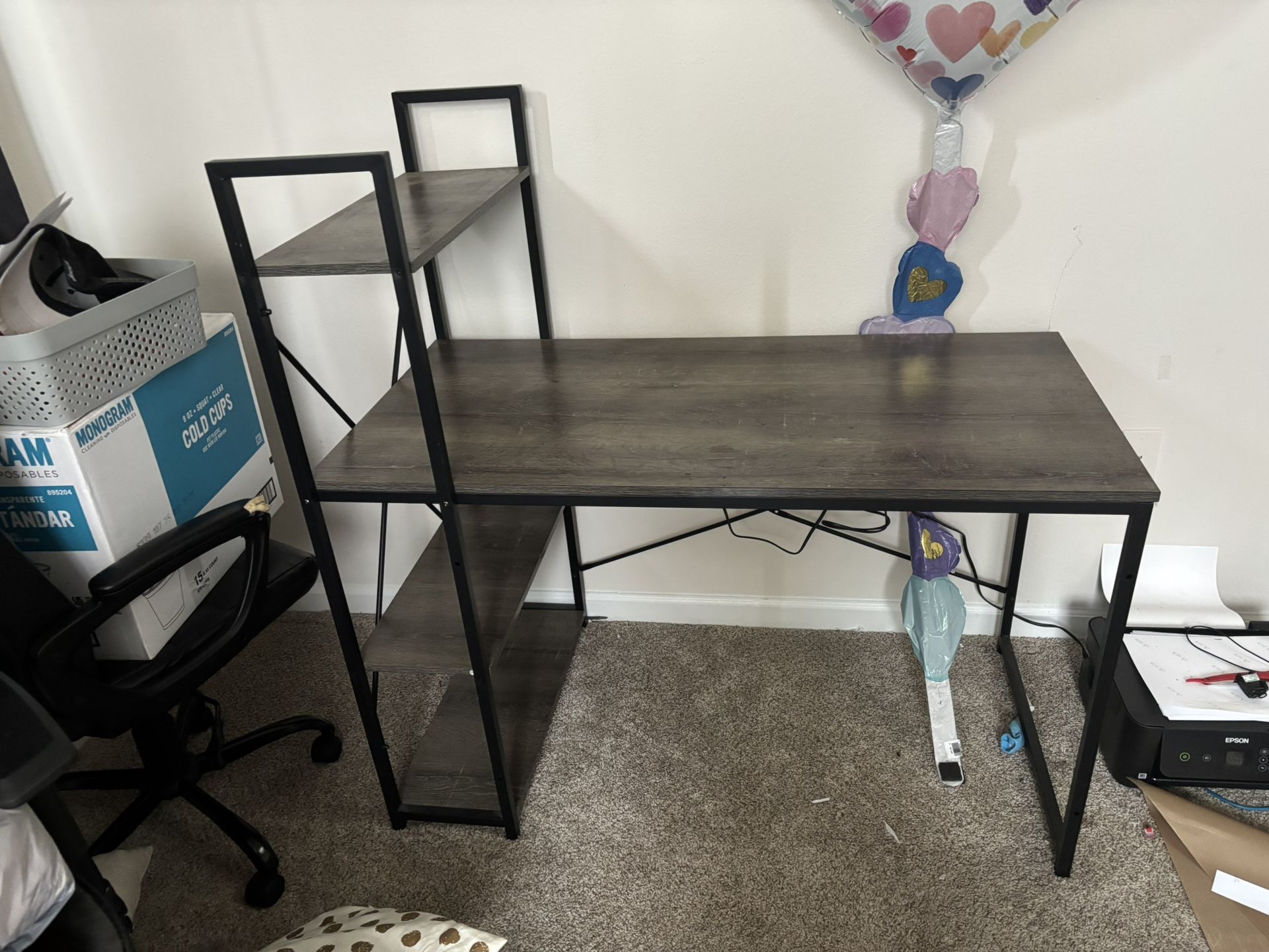 Desk With Shelves