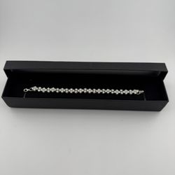 925 Sterling Silver Moissanite Bracelet – 3mm GRA Moissanite