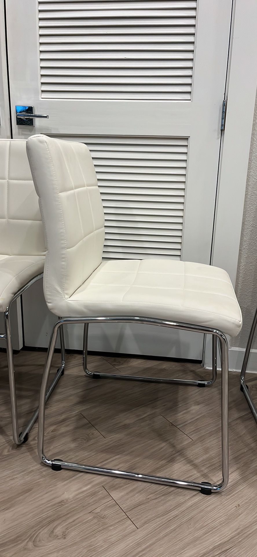 White Faux Leather Chairs