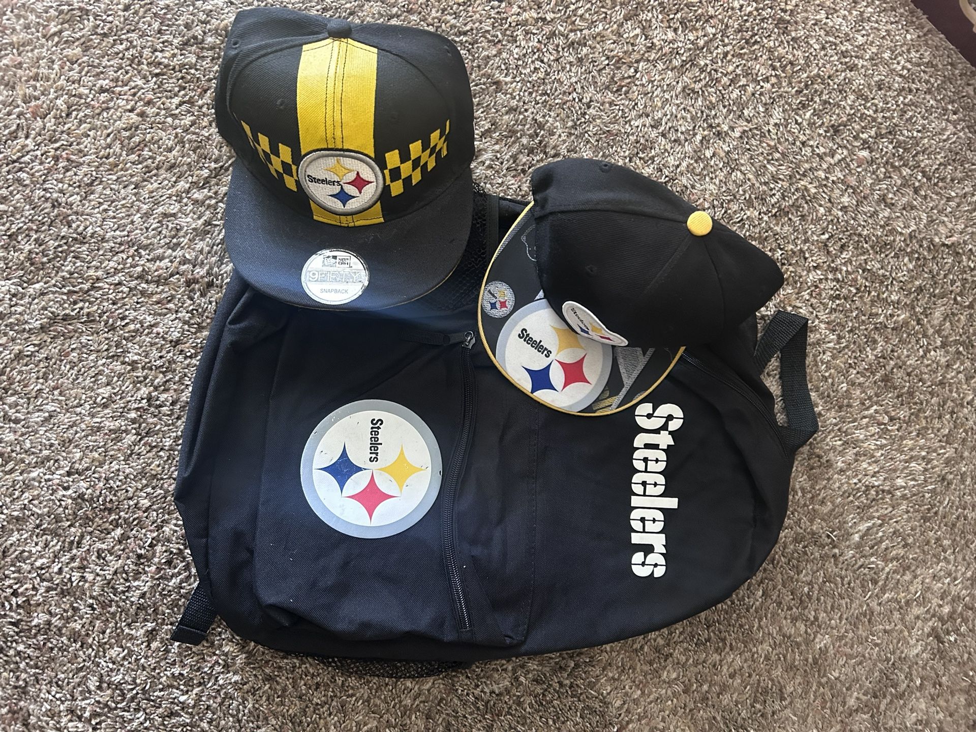 Pittsburgh Steelers Backpack 2 Snap Back Hats