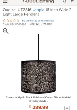 Quoizel Large Pendant Light (2 bulb)