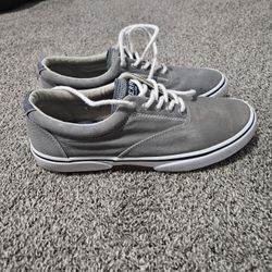 Sperry Top-Sider Gray Canvas Sneakers Men’s 10.5 Memory Foam Casual