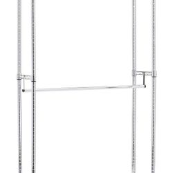 (3) Amazon Basics Adjustable, Double Hanging Rod Garment Rolling Closet Organizer Rack - Chrome, 72 inches