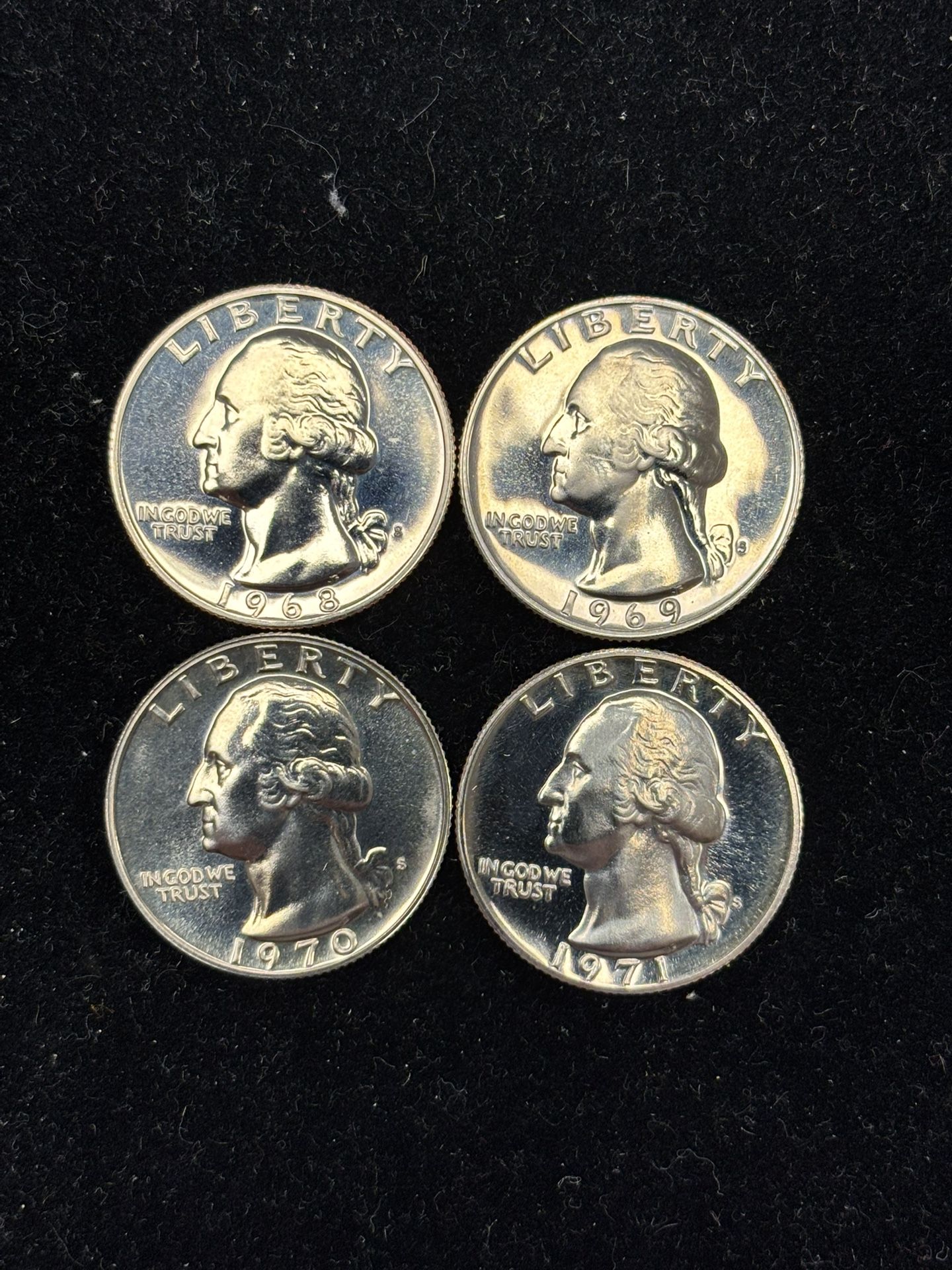 Set 1968 to 1971 Washington Proof Quarters -- MIRROR-IMAGE COINS! — SHIPPING AVAILABLE!