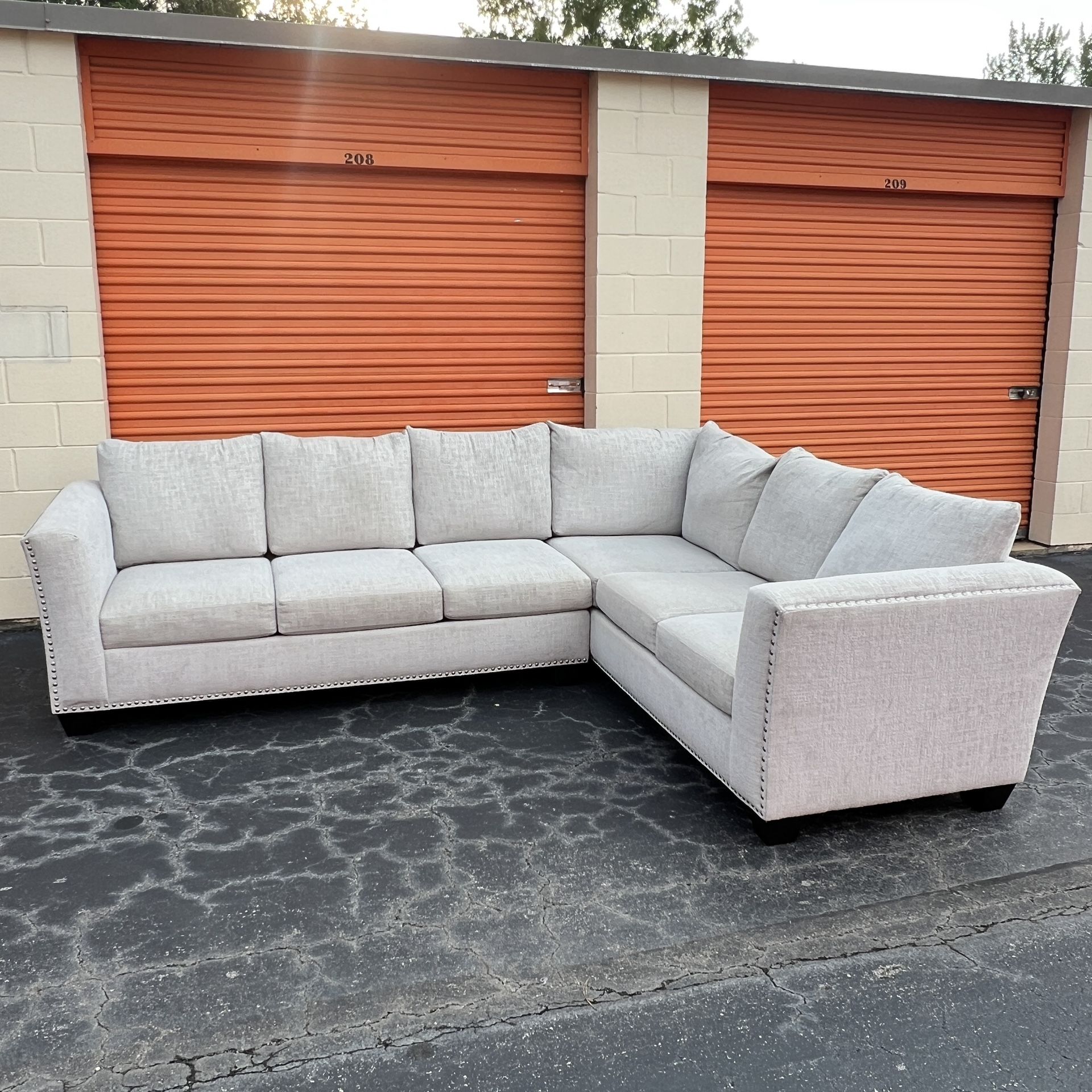 Free Delivery - Beautiful Light Sectional Couch