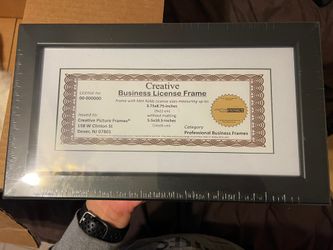Brand New Business License Frame
