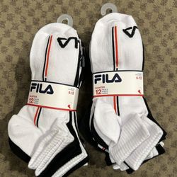 NWT Fila men's quarter socks 24 Pairs