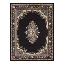 Black & Beige Medallion Area Rug 8 x 10ft NEW