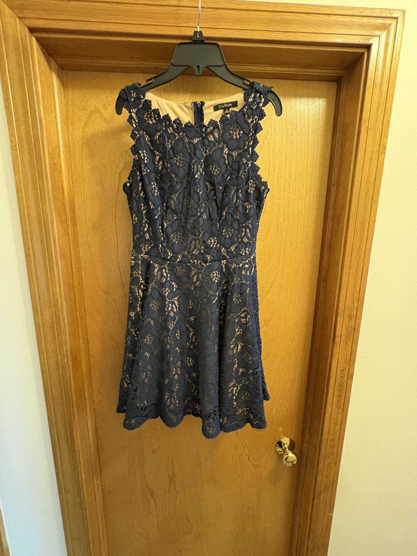 Navy Blue Lace Dress