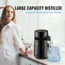 134} Water Distiller, 4L 1.05 Gallon Pure Water Purifier Filter For Home Countertop, 750W Distilled Water Maker, Stainless Steel Interior Distiller Wa